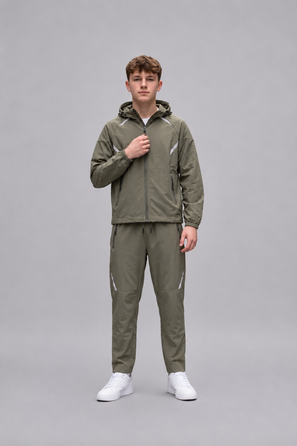 Ensemble garçon sport coupe-vent – Veste zippée capuche + pantalon –  Lot de 12 Pièces (Tailles 4 à 14 ans) - 60017
