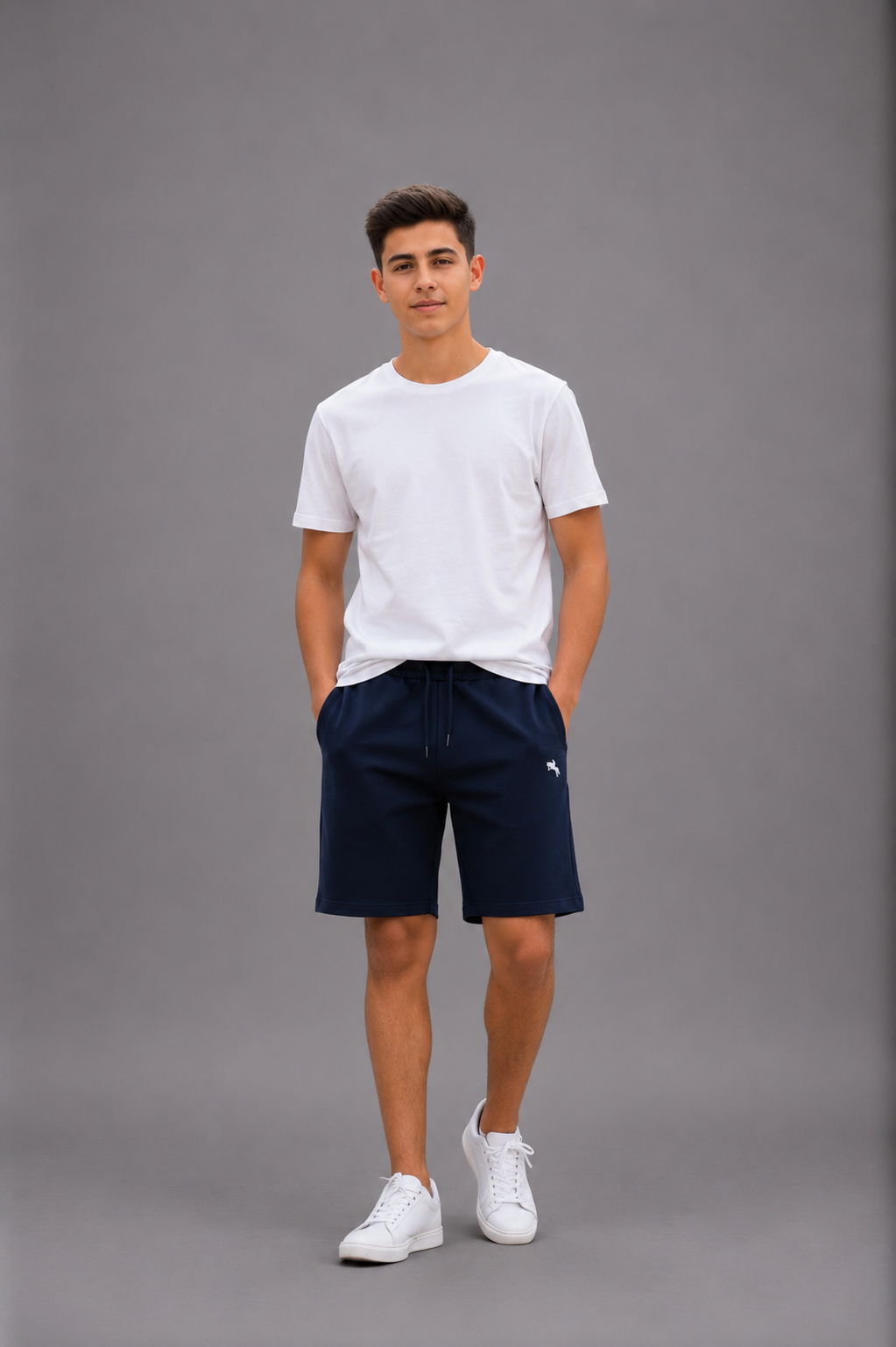 Short garçon uni avec cordon –  Lot de 12 Pièces (Tailles 4 à 14 ans) - 90018M