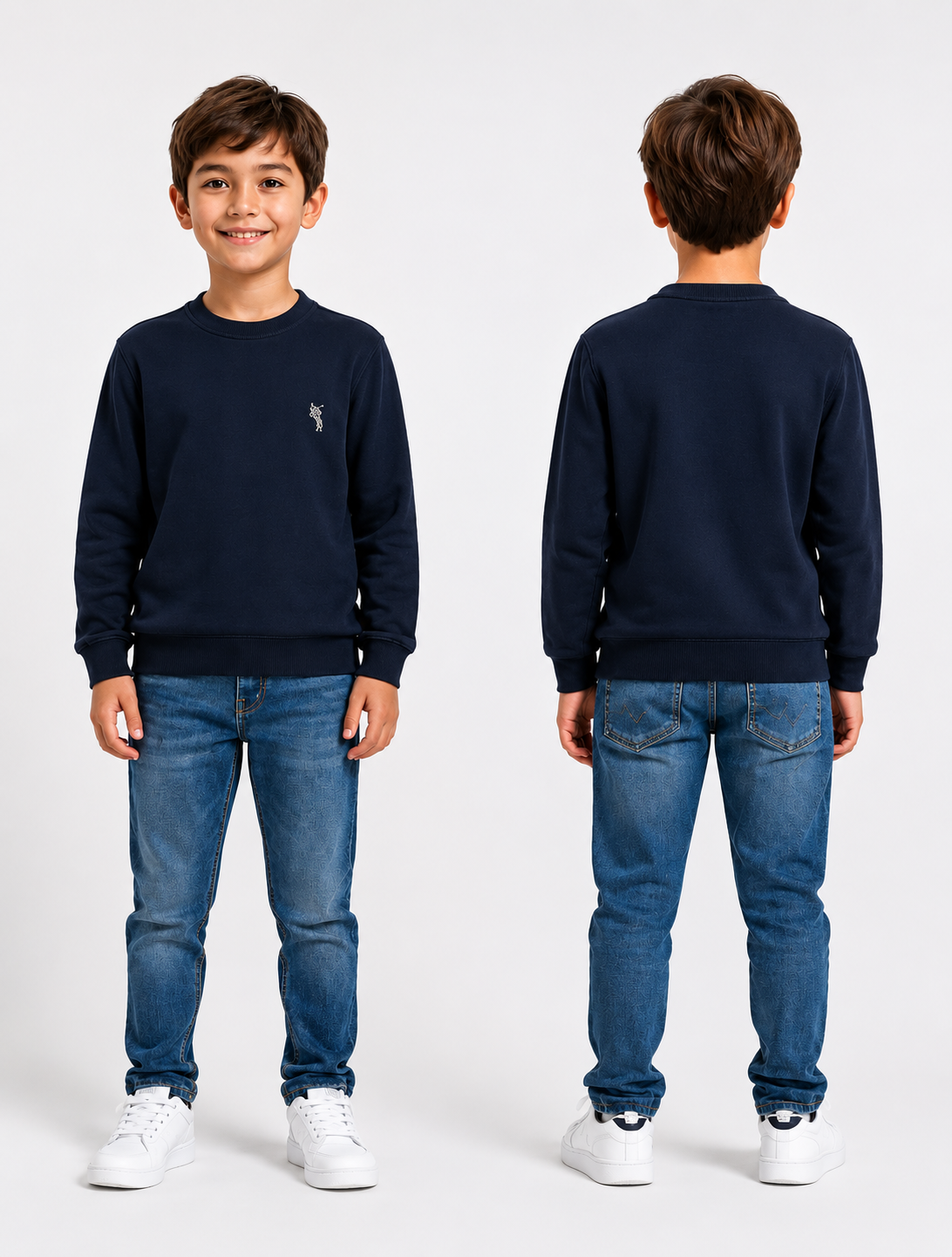 Pull garçon bleu marine col rond – Automne/Hiver