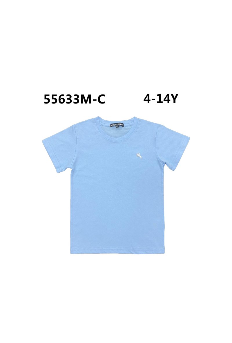 T-shirt manches courtes garçon uni logo